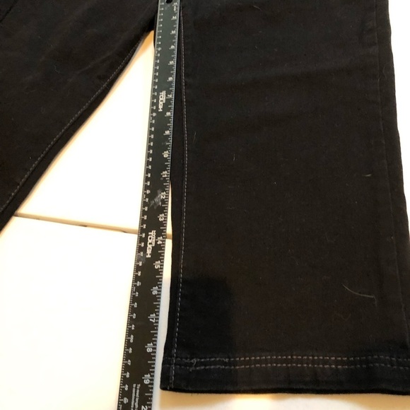 LEVI’S size 12 black cropped  jeans stretch wide leg denim NWOT - Picture 6 of 14